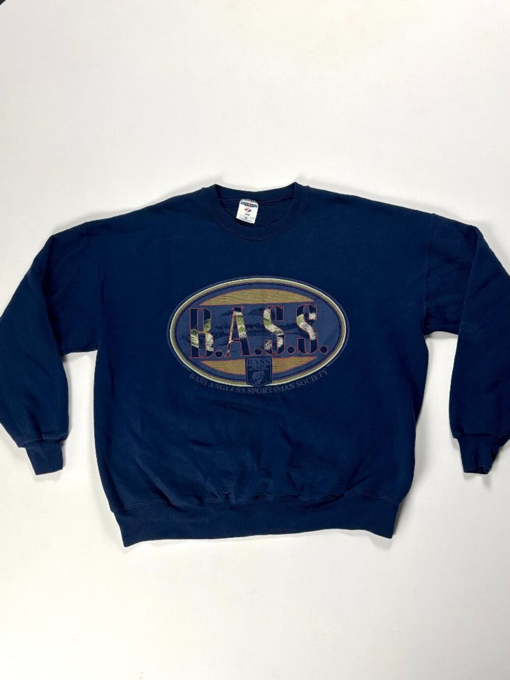 Vintage Bass Anglers Sportsman Society Crewneck Sweatshirt Sz 2XL Fishing Jerzee